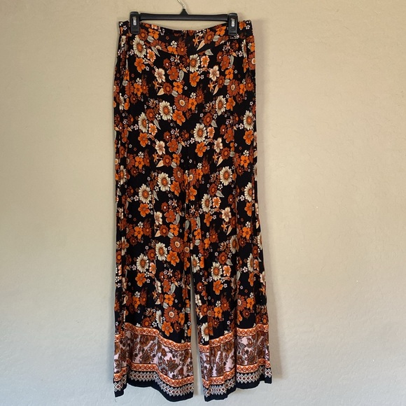 Pants - XL floral, flowy wide leg pants